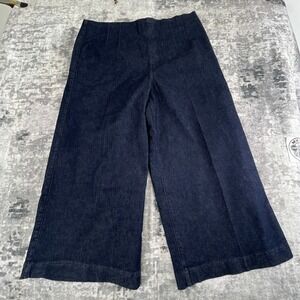 Spanx Womens 2X 2T Wide Leg Jeans Raw Indigo Petite Cropped Denim